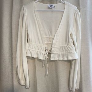 Princess Polly Cream Long Sleeve Blouse